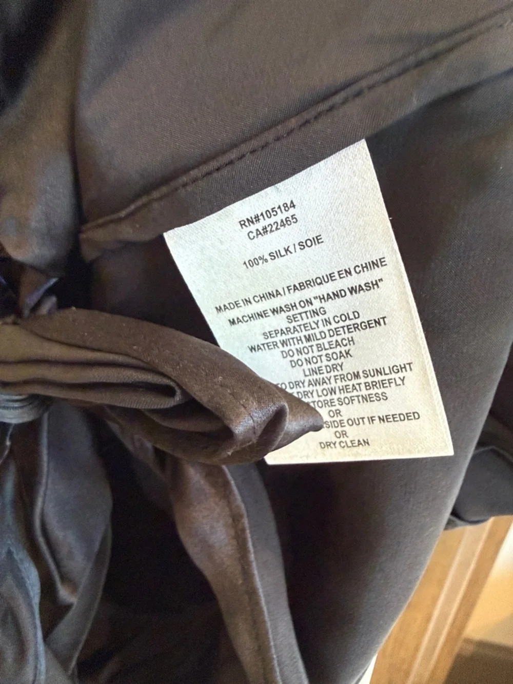 Silky V-Neck Tie-Front Blouse in black - Picture 5 of 5